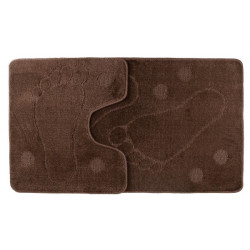 Set Covorase De Baie Mici 2 Piese Foot Maro 50x80 Cm Si 50x40 Cm