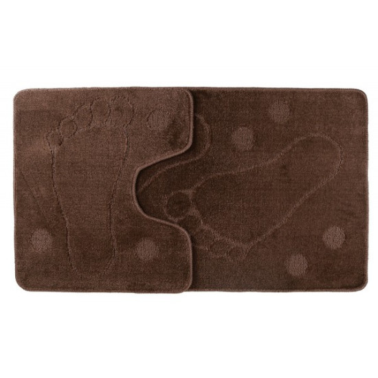 Set Covorase De Baie Mici 2 Piese Foot Maro 50x80 Cm Si 50x40 Cm
