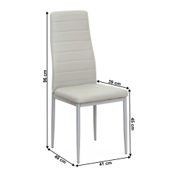 Scaun Piele Eco Gri Deschis/metal Gri Coleta Nova