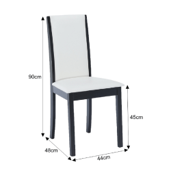 Scaun Bucatarie Wenge/negru Piele Eco Alb Venis New