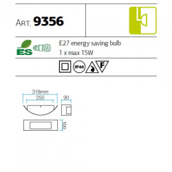 Aplica Linea Ap 1x15w E27 (5.1.1) 9356
