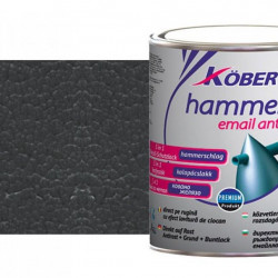 Vopsea Email Pt.metal Hammer 3 In 1 Direct Pe Rugina  Int/ext Negru Kober 0.75 L