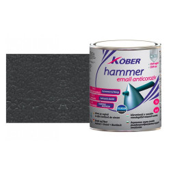 Vopsea Email Pt.metal Hammer 3 In 1 Direct Pe Rugina  Int/ext Negru Kober 0.75 L
