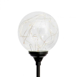 Lampa Solara Decor Glob De Sticla Cu Ghirlanda Micro Led-uri Albe Mx 624