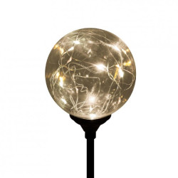 Lampa Solara Decor Glob De Sticla Cu Ghirlanda Micro Led-uri Albe Mx 624