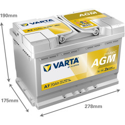 Acumulator Varta Dynamic Agm 12v 70ah