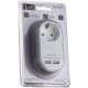 Adaptor Priza 1x Cu Impamantare 2x Usb Entac Alb