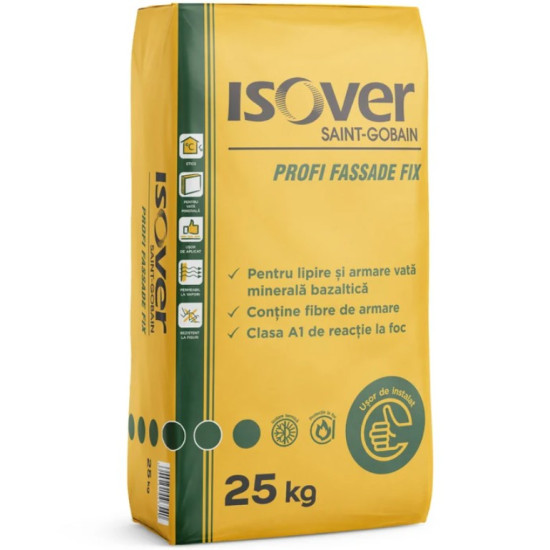 Adeziv Vata Minerala Bazaltica Isover Profi Fassade Fix Int/ext 25kg Adeziv Vata Minerala Bazaltica Isover Profi Fassade Fix Int/ext 25kg