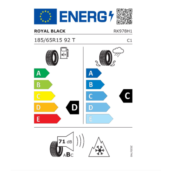 Anvelopa Royal A/s Xl 185/65r15  92t Ms 3pmsf (e-3.6) Royal Black