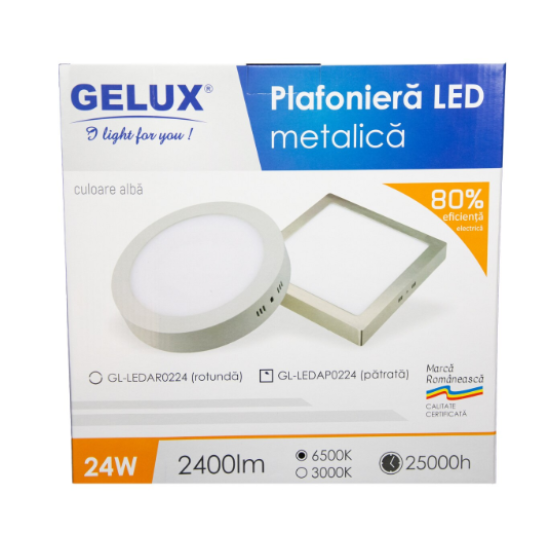 Aplica Led 24w Patrata Metal Profiled 6500k