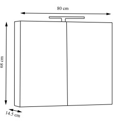 Oglinda Quatro 80cm Alb Ap.mare