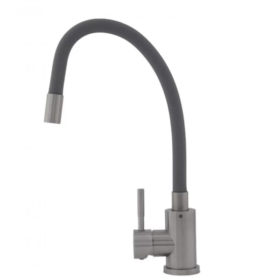 Baterie Bucatarie Cu Pipa Flexibila Seria Vital Sus 304 Gry Flow Fb-011 Ref Grey