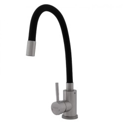Baterie Bucatarie Cu Pipa Flexibila Seria Vital Sus304 Negru Flow Fb-011 Ref Blac