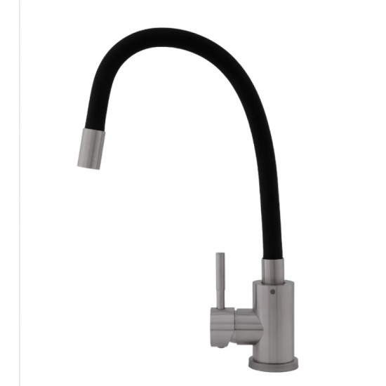 Baterie Bucatarie Cu Pipa Flexibila Seria Vital Sus304 Negru Flow Fb-011 Ref Blac