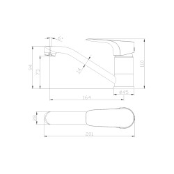 Baterie Bucatarie Pipa Medie Sbk-06 Sanobi Black (1/10)