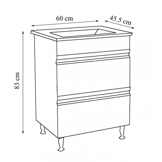 Baza Seria S153 60cm Antracit+lavoar 7060