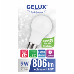 Bec Ecoled 9w E27 6500k Gelux