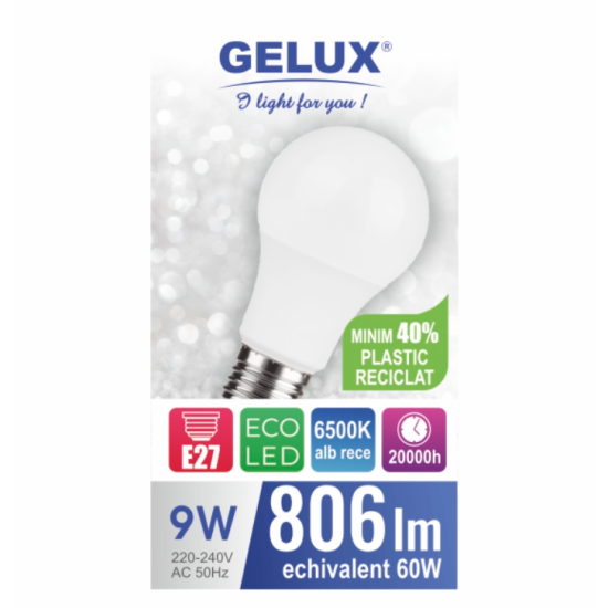 Bec Ecoled 9w E27 6500k Gelux