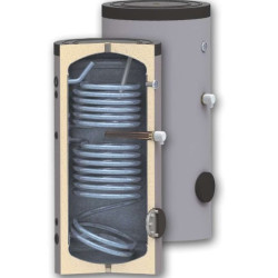 Boiler 200 Litri Cu 2 Serpentine Sunsystem Son 200 Montaj Pe Sol Izolatie Termica Manta De Protectie Flansa De Vizitare Emailat Cu Titan