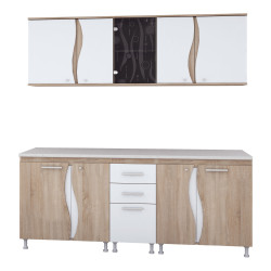 Bucatarie Cip Iii S Combi 1 D200x60x200cm Sonoma+alb