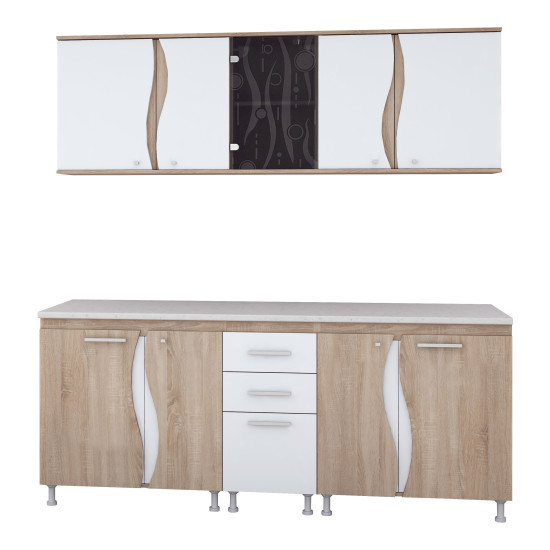 Bucatarie Cip Iii S Combi 1 D200x60x200cm Sonoma+alb Bucatarie Cip Iii S Combi 1 D200x60x200cm Sonoma+alb