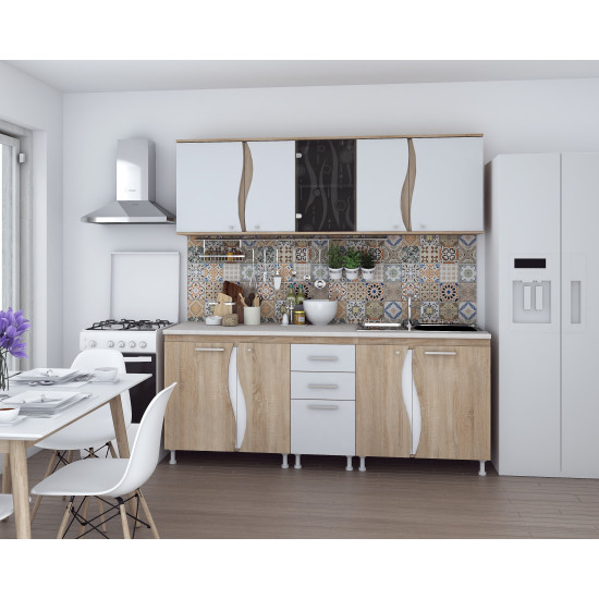 Bucatarie Cip Iii S Combi 1 D200x60x200cm Sonoma+alb Bucatarie Cip Iii S Combi 1 D200x60x200cm Sonoma+alb