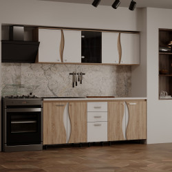 Bucatarie Cip Iii S Combi 1 D200x60x200cm Sonoma+alb