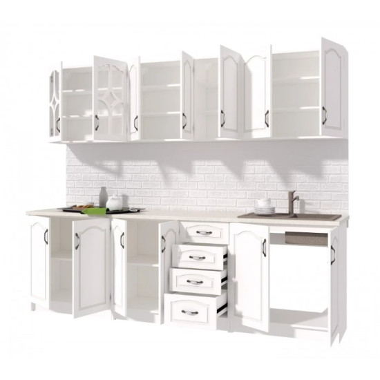 Bucatarie Olea 2.6m Mdf Ro Alb Bucatarie Olea 2.6m Mdf Ro Alb