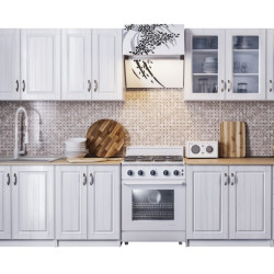 Bucatarie Provence 2.6m Blat Intreg Mdf Alb
