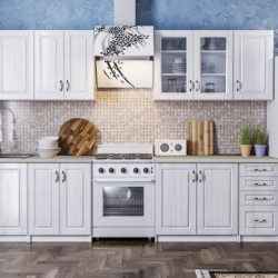 Bucatarie Provence 2.6m Blat Intreg Mdf Alb