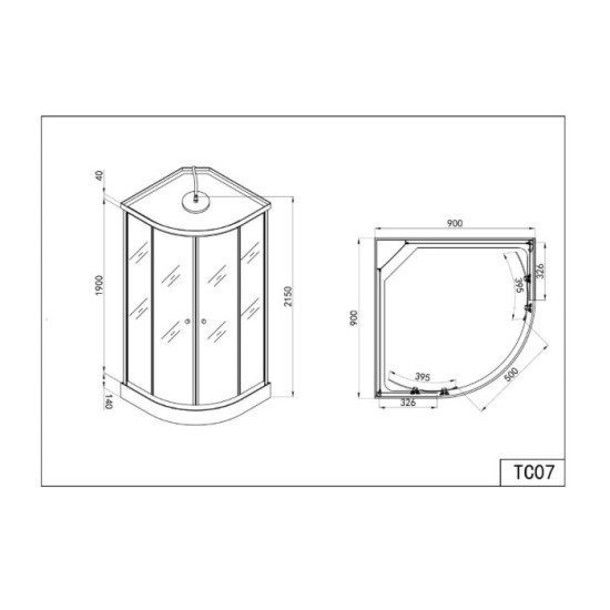Cabina Dus Completa Tc07 90x90x215cm