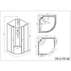 Cabina Dus Cu Hidromasaj Ps16b 90x90x232