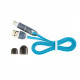 Cablu Usb Cu Microusb Si Adaptor Type-c E-boda Albastru