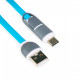 Cablu Usb Cu Microusb Si Adaptor Type-c E-boda Albastru
