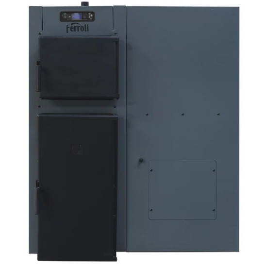 Cazan Din Otel Pe Peleti Si Lemne Ferroli Biopellet Combi 35 Kw Si Rezervor Peleti 135 Kg