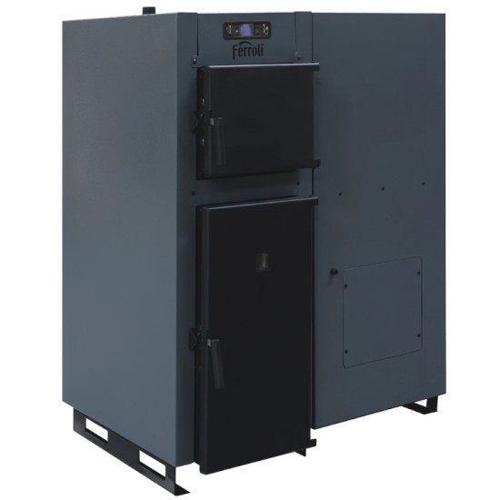 Cazan Din Otel Pe Peleti Si Lemne Ferroli Biopellet Combi 35 Kw Si Rezervor Peleti 135 Kg