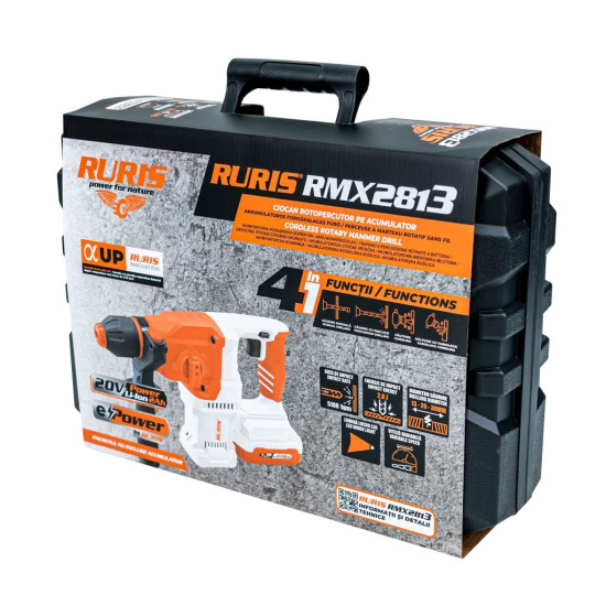 Ciocan Rotopercutor Pe Acumulator Ruris Cu Lumina Led 1150rpm Rmx2813 Ciocan Rotopercutor Pe Acumulator Ruris Cu Lumina Led 1150rpm Rmx2813