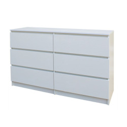 Comoda Aria 6 Sertare 120x40x77cm Alb