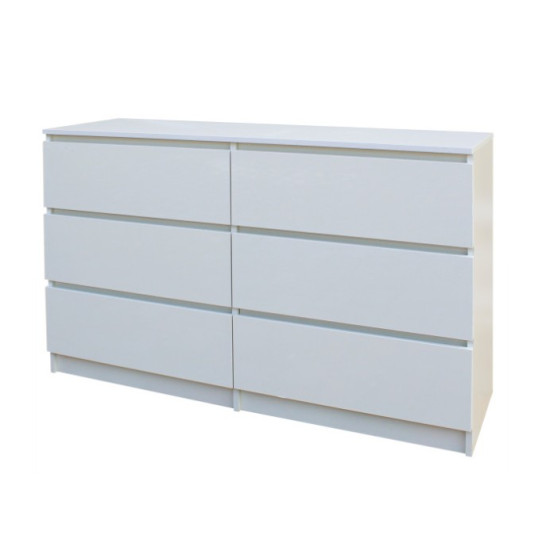 Comoda Aria 6 Sertare 120x40x77cm Alb