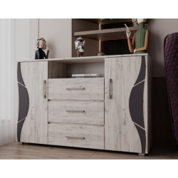 Comoda Laguna 3 Sertare 2 Usi 135x40x84cm Stejar K001