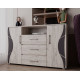 Comoda Laguna 3 Sertare 2 Usi 135x40x84cm Stejar K001 Comoda Laguna 3 Sertare 2 Usi 135x40x84cm Stejar K001