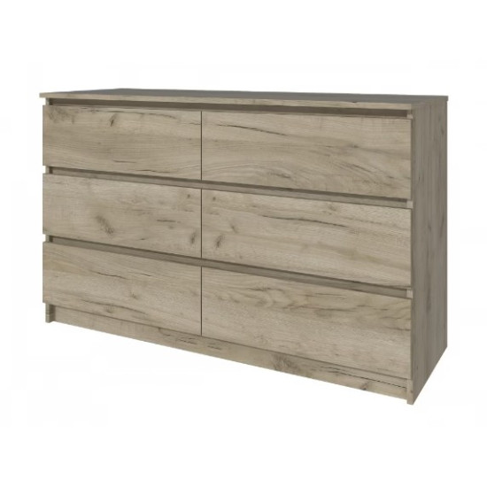 Comoda Mp6 6 Sertare Stejar K002 130x44x80cm