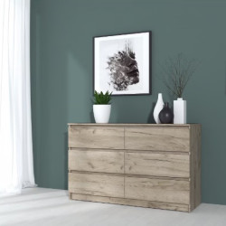 Comoda Mp6 6 Sertare Stejar K002 130x44x80cm