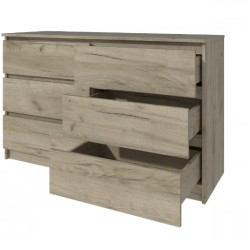 Comoda Mp6 6 Sertare Stejar K002 130x44x80cm Comoda Mp6 6 Sertare Stejar K002 130x44x80cm