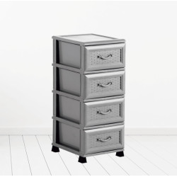 Dulap 4 Sertare Bamboo D001 Gri