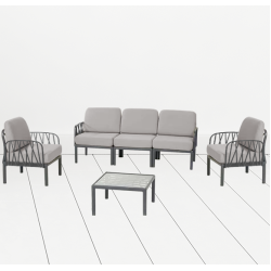 Mobilier Gradina Luna Sofa Antracit 5 Pers Ct043-3