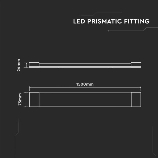 Corp Iluminat Led V-tac 50w 150cm 6500k Alb Rece Corp Iluminat Led V-tac 50w 150cm 6500k Alb Rece