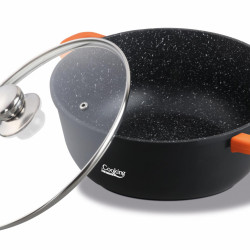 Cratita Aluminiu +capac 16x7.5cm 1.2l Dark Line