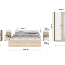 Dormitor Lesi Ro D160x47x190cm Sonoma/alb