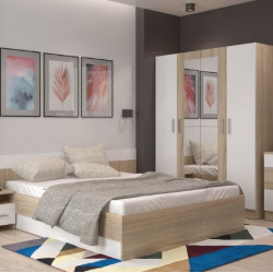 Dormitor Lesi Ro D160x47x190cm Sonoma/alb